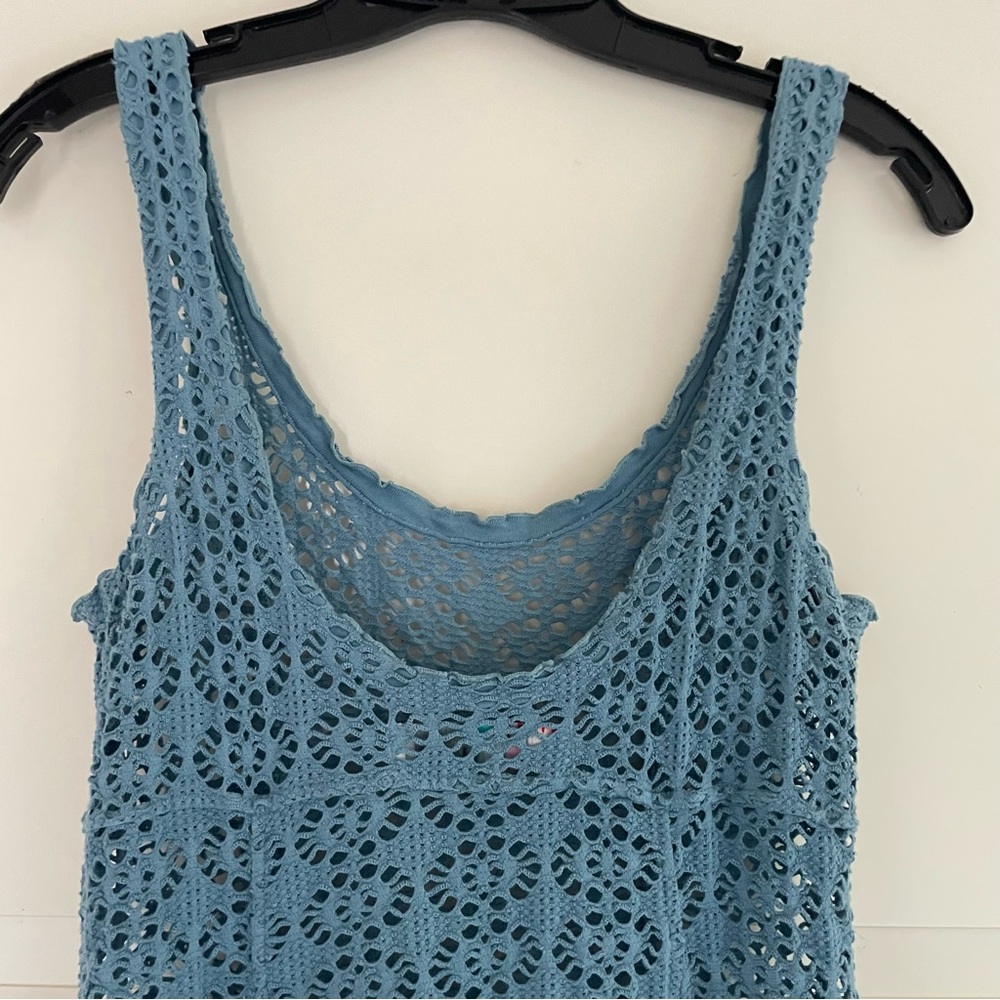 Free People FP Beach Open Knit Crochet High Low Cover Up Dress S 26836 - Picture 6 of 11